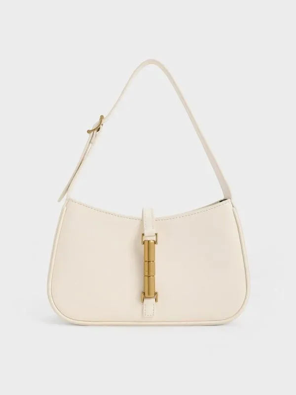 Women Cesia Metallic Accent Shoulder Bag 8211 Cream CHARLES and KEITH Shoulder Bags Women Cesia Metallic Accent Shoulder Bag 8211 Cream CHARLES and KEITH Shoulder Bags