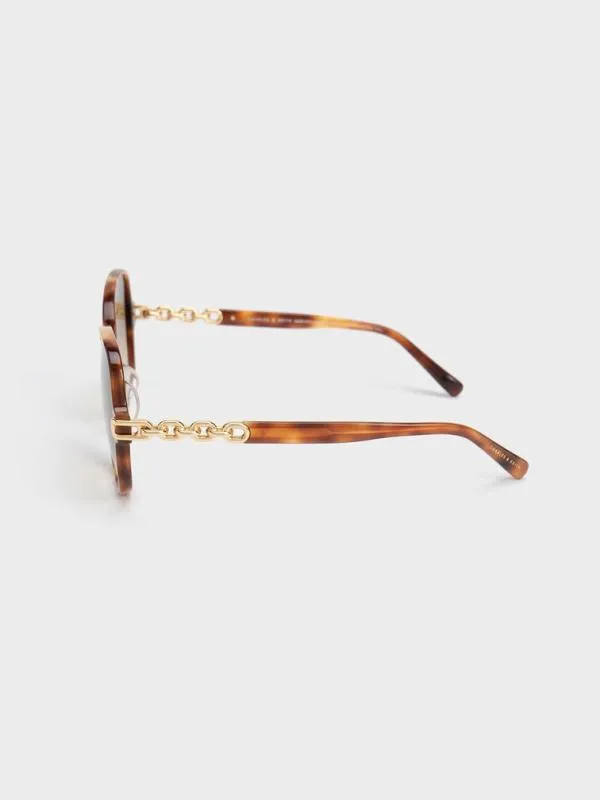 Women ChainLink Oversized Butterfly Sunglasses 8211 T Shell CHARLES and KEITH Butterfly