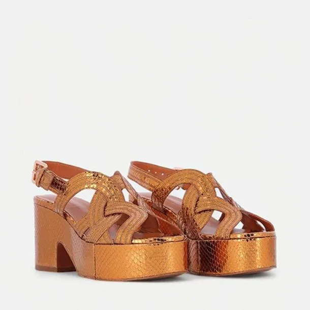 Women CHOU Snake Effect Clergerie Sandals
