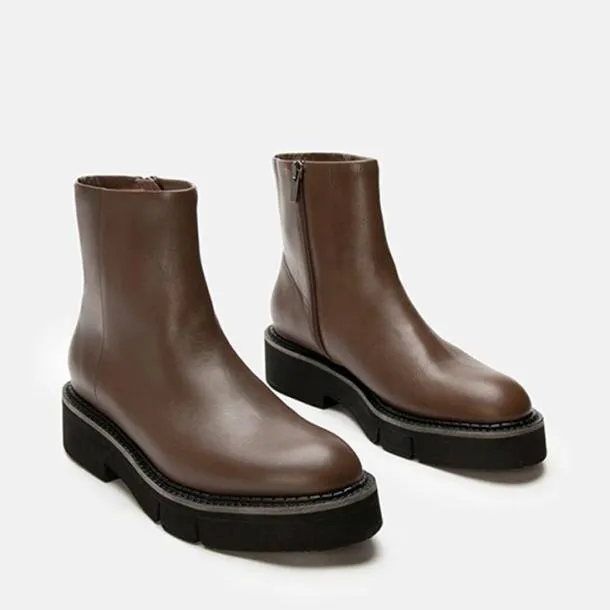 Women CLOVER Brown Clergerie Ankle Boots