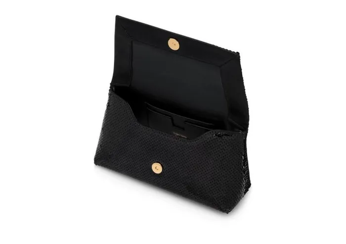 Women Clutches Tom Ford Sequin Embroidery Label Mini Chain Bag Black Women Clutches Tom Ford Sequin Embroidery Label Mini Chain Bag Black