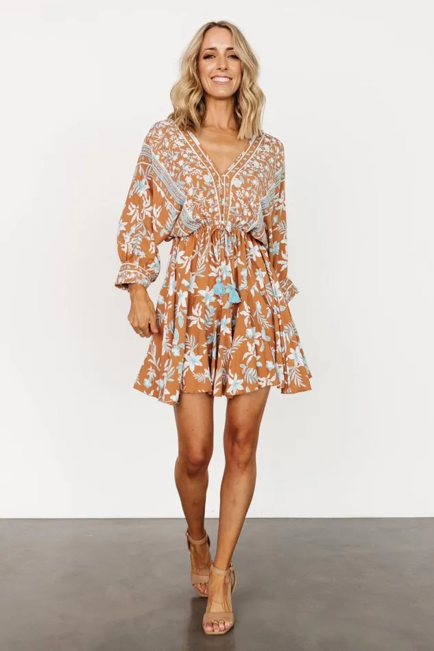 Women Cover Ups Baltic Born Adria Mini Dress Camel Blue