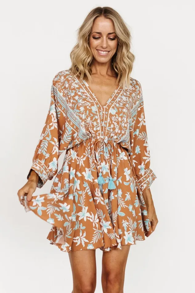 Women Cover Ups Baltic Born Adria Mini Dress Camel Blue Women Cover Ups Baltic Born Adria Mini Dress Camel Blue