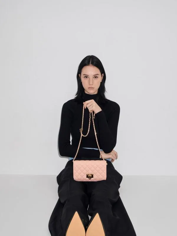 Women Cressida Quilted PushLock Clutch 8211 Pink CHARLES and KEITH Clutches
