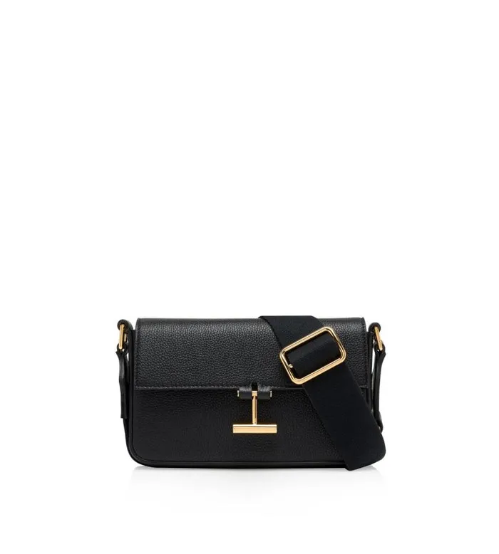 Women Cross Body Bags Tom Ford Grain Leather Tara Mini Bag On Strap Black