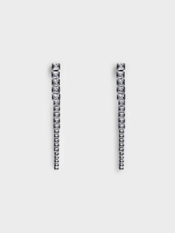 Women Crystal Row Drop Earrings 8211 Black CHARLES and KEITH Earrings