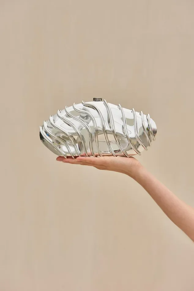Women Cult Gaia Clutches EZARA CLUTCH 8211 SHINY SILVER Women Cult Gaia Clutches EZARA CLUTCH 8211 SHINY SILVER
