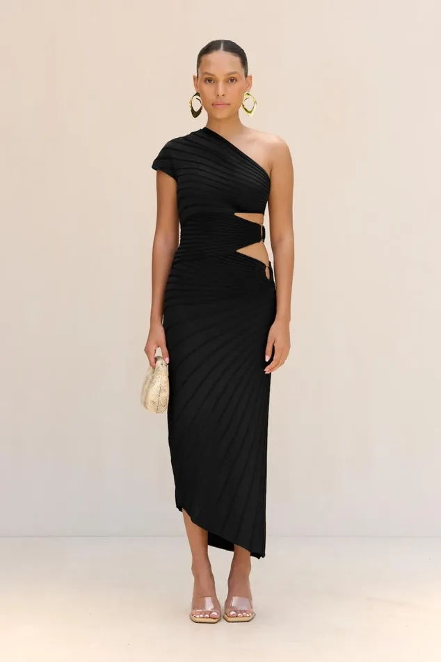 Women Cult Gaia Dresses LURENZ KNIT DRESS 8211 BLACK
