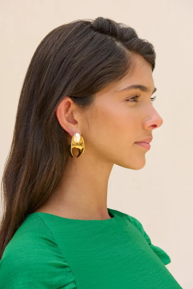 Women Cult Gaia Jewelry SHIRA EARRING 8211 SHINY BRASS Women Cult Gaia Jewelry SHIRA EARRING 8211 SHINY BRASS