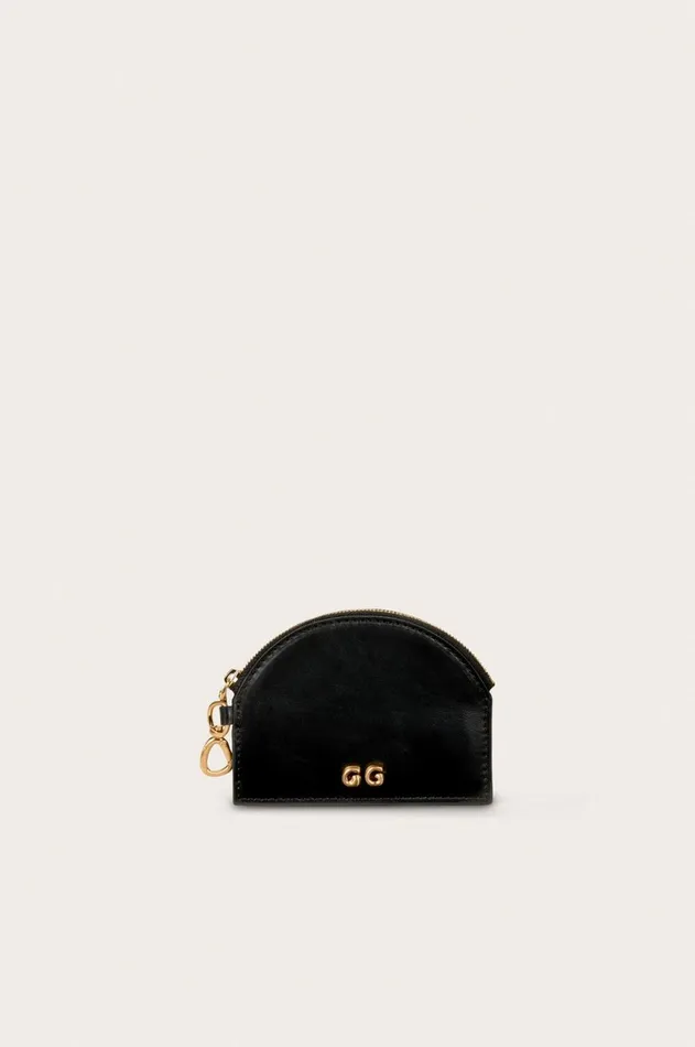Women Cult Gaia Leather Goods ALETA ZIP CARD CASE 8211 BLACK