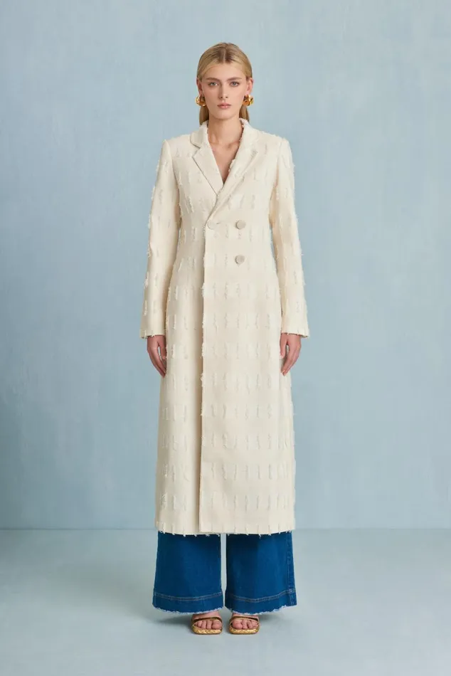 Women Cult Gaia Outerwear DILAN COAT 8211 OFF WHITE MULTI