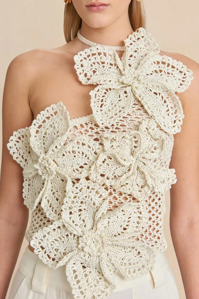 Women Cult Gaia Tops NAZANIN CROCHET TOP 8211 OFF WHITE