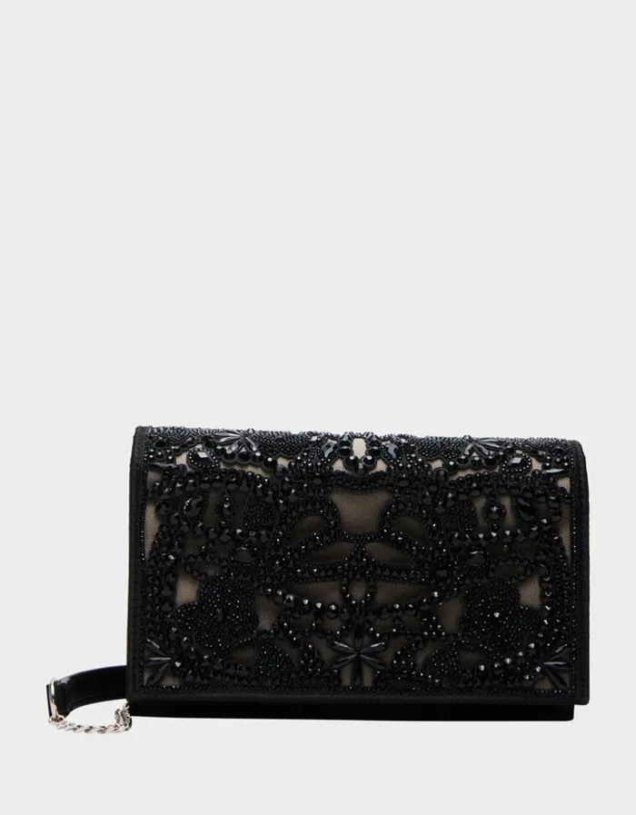 Women CUT OUT SPARKLER BAG BLACK Black Betsey Johnson
