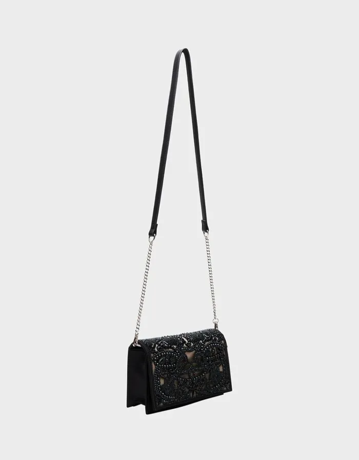 Women CUT OUT SPARKLER BAG BLACK Black Betsey Johnson Women CUT OUT SPARKLER BAG BLACK Black Betsey Johnson