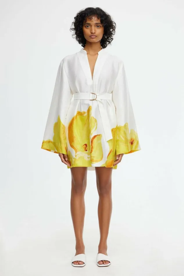 Women DOVEFORD MINI DRESS Ivory Calla Lily Acler Mini Dresses