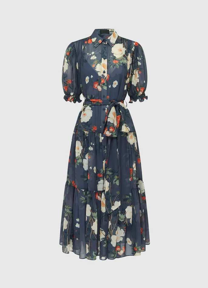 Women Dresses and Jumpsuits LEO LIN Ellie Bishop Sleeve Midi Dress 8211 Pear Blossom Print Women Dresses and Jumpsuits LEO LIN Ellie Bishop Sleeve Midi Dress 8211 Pear Blossom Print