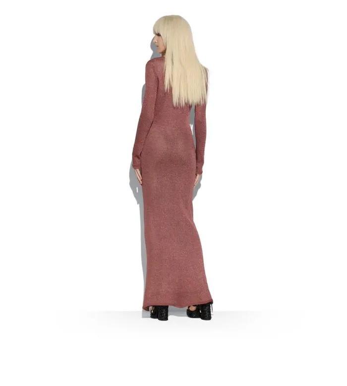 Women Dresses Tom Ford Shiny Rafia Henley Dress Antique Nude Women Dresses Tom Ford Shiny Rafia Henley Dress Antique Nude
