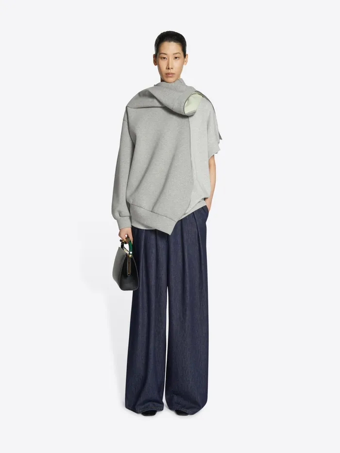 Women Dries Van Noten Pants Wide Pleated Jeans