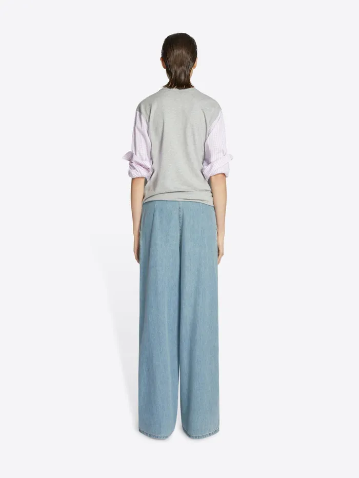Women Dries Van Noten Pants Wide Pleated Jeans