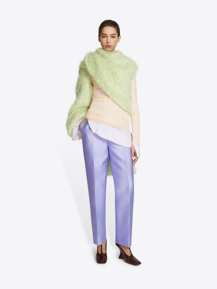 Women Dries Van Noten Scarves and Foulards Faux Fur Sleeved Scarf
