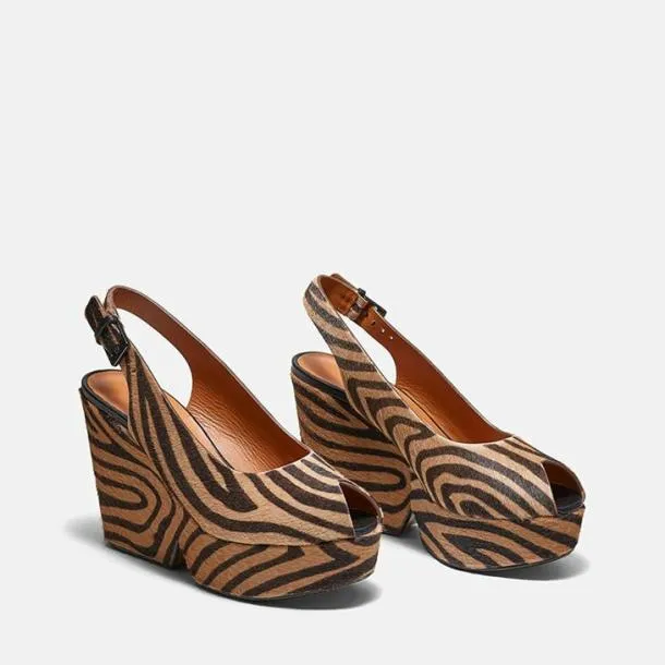 Women DYLAN Pony Tiger Effect Clergerie Wedges