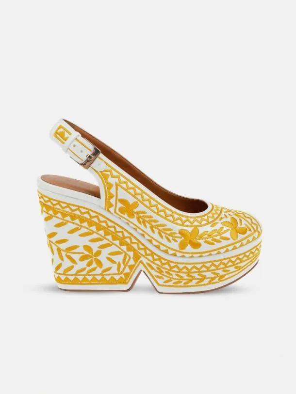 Women DYLYA White Clergerie Wedges