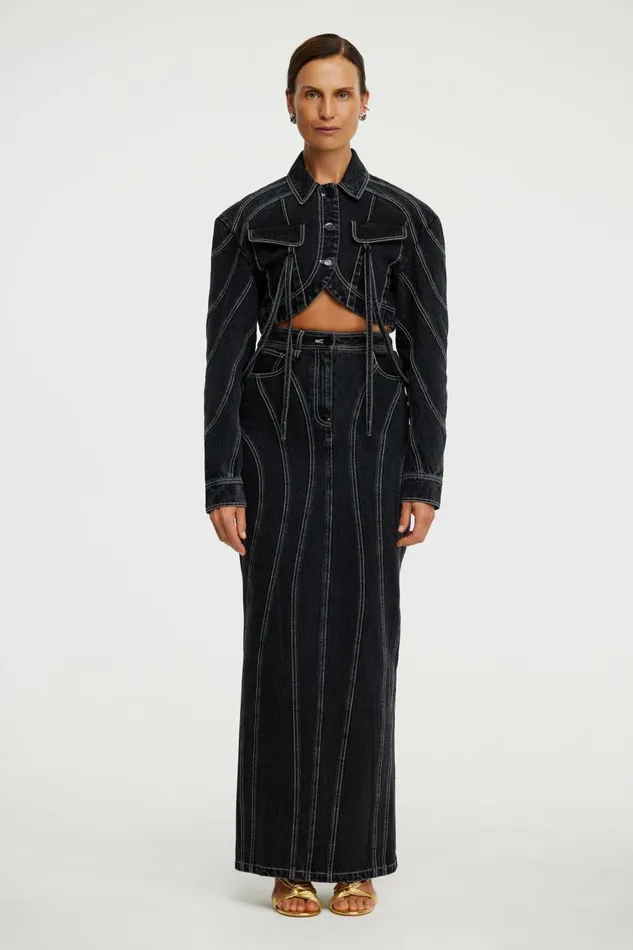 Women EAGLETON MAXI SKIRT Black Acler Skirts