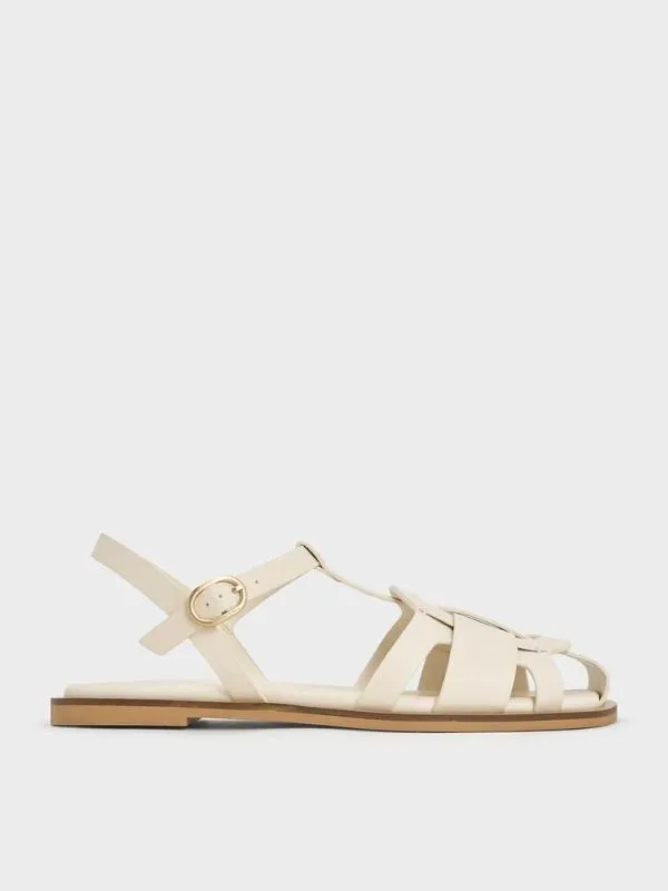 Women Easley TBar Caged Sandals 8211 Chalk CHARLES and KEITH Sandals