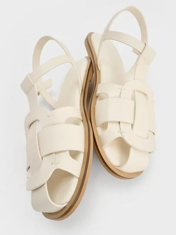 Women Easley TBar Caged Sandals 8211 Chalk CHARLES and KEITH Sandals