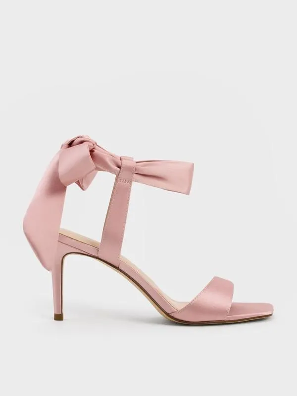Women Eliana Satin TieAround Heeled Sandals 8211 Pink CHARLES and KEITH Sandals Women Eliana Satin TieAround Heeled Sandals 8211 Pink CHARLES and KEITH Sandals