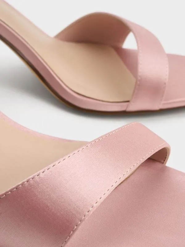 Women Eliana Satin TieAround Heeled Sandals 8211 Pink CHARLES and KEITH Sandals