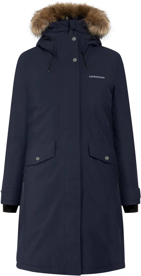 Women Erika Parka Dark Night Blue Didriksons Autumn Jackets