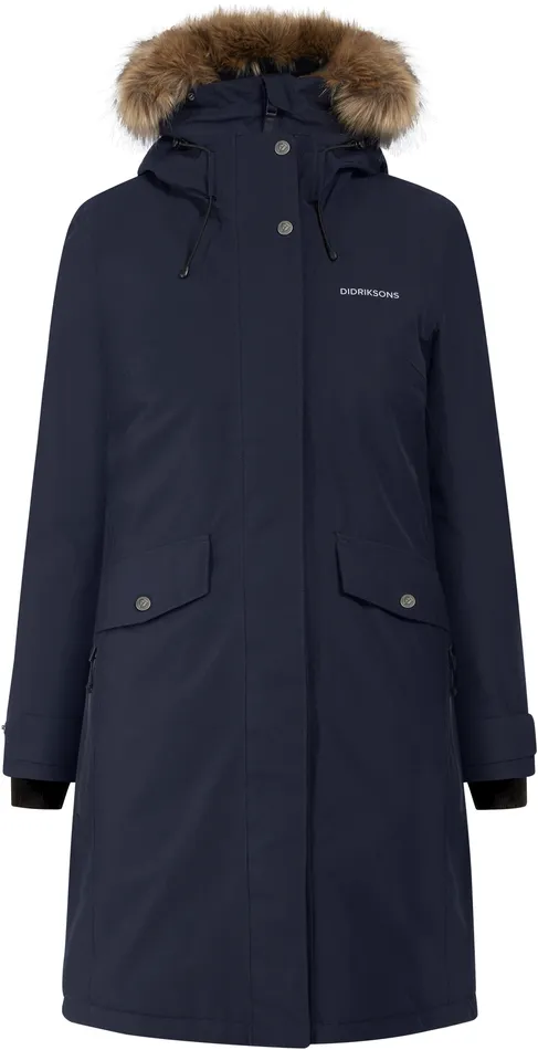 Women Erika Parka Dark Night Blue Didriksons Autumn Jackets