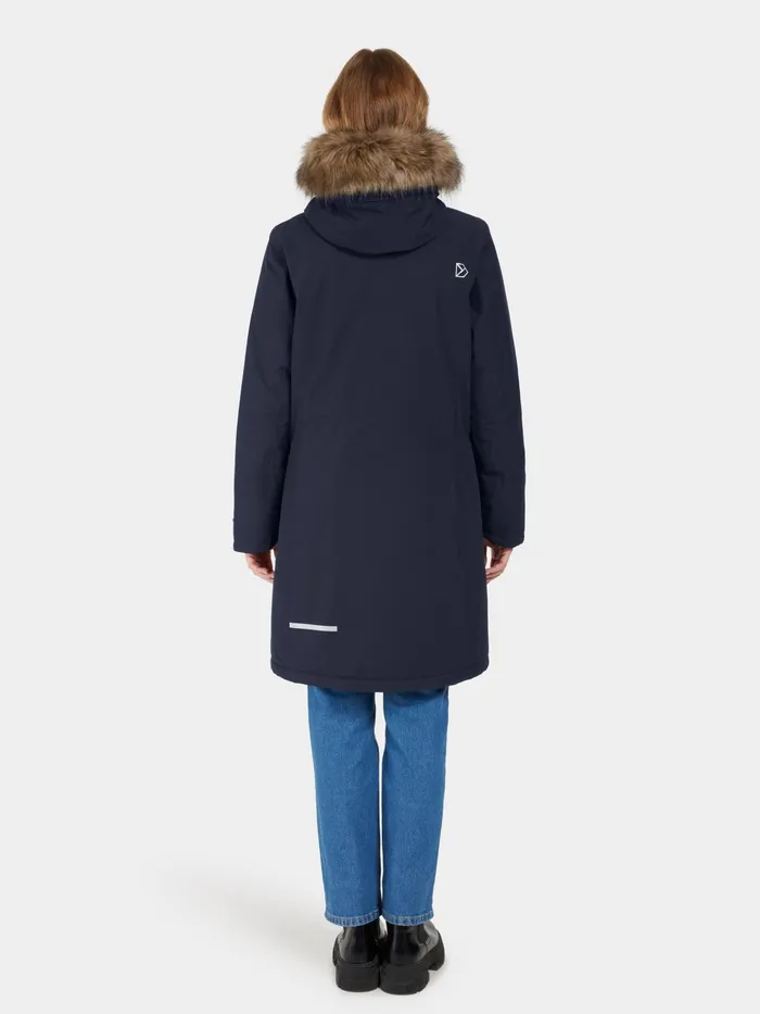Women Erika Parka Dark Night Blue Didriksons Autumn Jackets