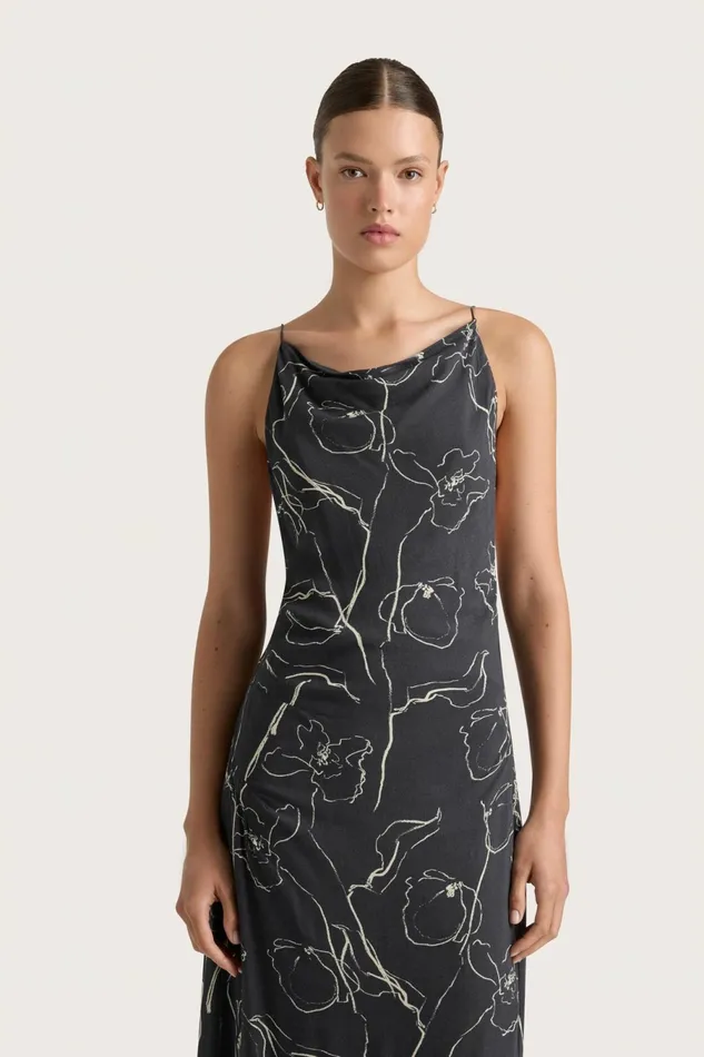Women Faithfull The Brand Dresses Aurelie Maxi Dress Calla Charred Navy
