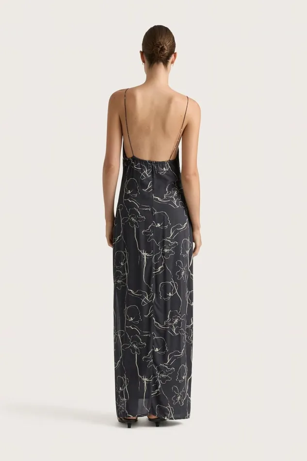 Women Faithfull The Brand Dresses Aurelie Maxi Dress Calla Charred Navy