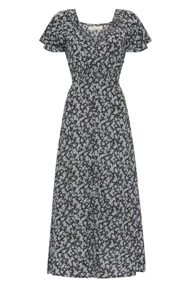 Women Faithfull The Brand Dresses Aurelie Midi Dress Leilani Charred Navy