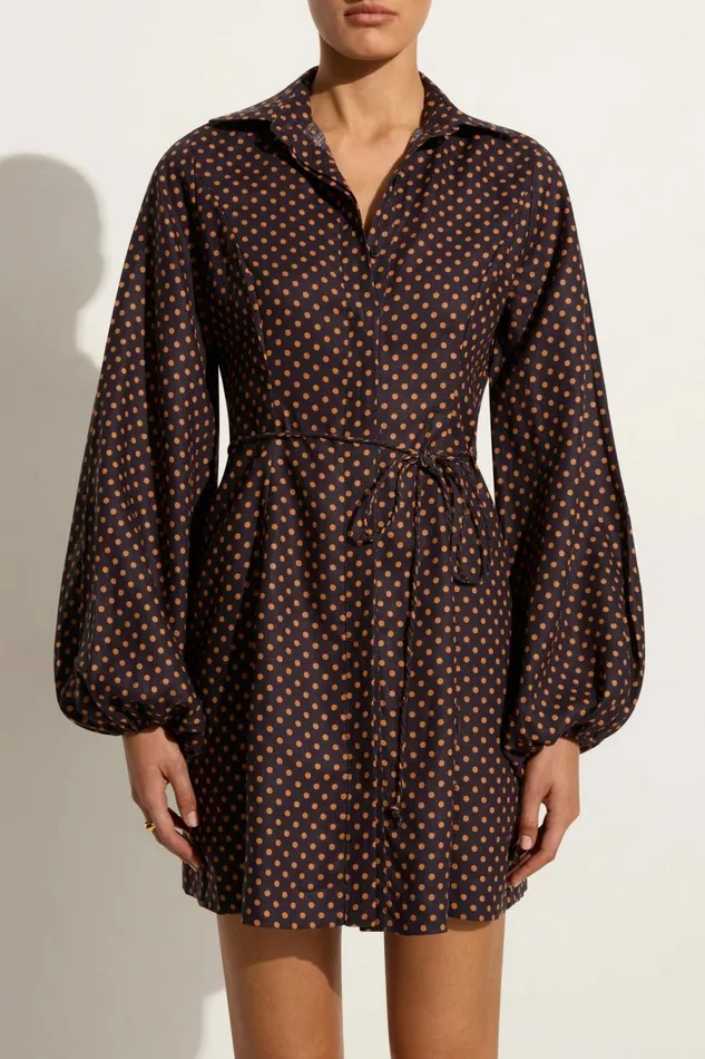 Women Faithfull The Brand Dresses Rae Mini Dress Ludovica Polka Dot 8211 Faithfull The Brand