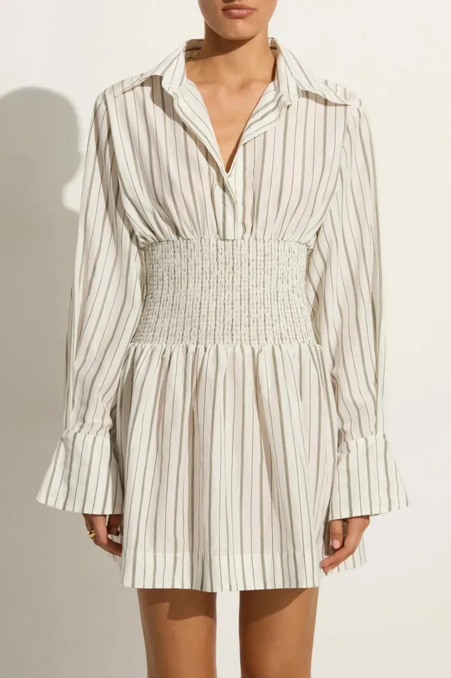 Women Faithfull The Brand Dresses Vitinia Mini Dress Trieste Stripe 8211 Faithfull The Brand