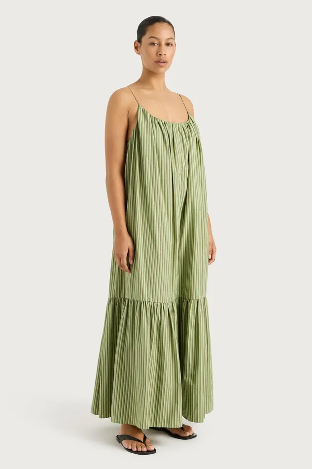 Women Faithfull The Brand Maxi Dresses Elodie Maxi Dress Green Stripe