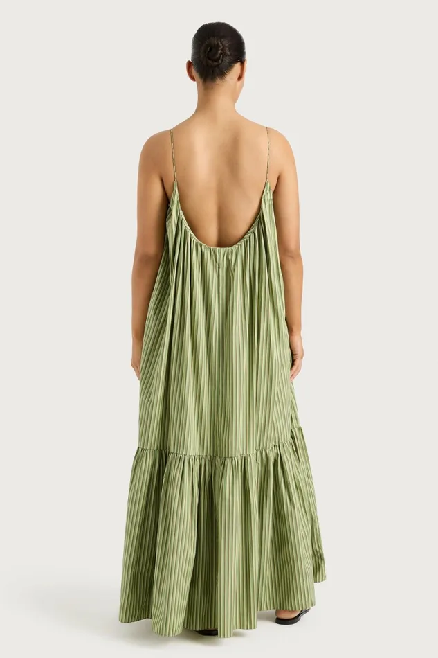 Women Faithfull The Brand Maxi Dresses Elodie Maxi Dress Green Stripe