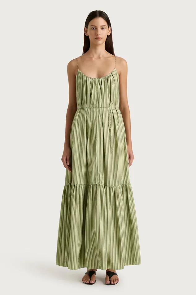Women Faithfull The Brand Maxi Dresses Elodie Maxi Dress Green Stripe