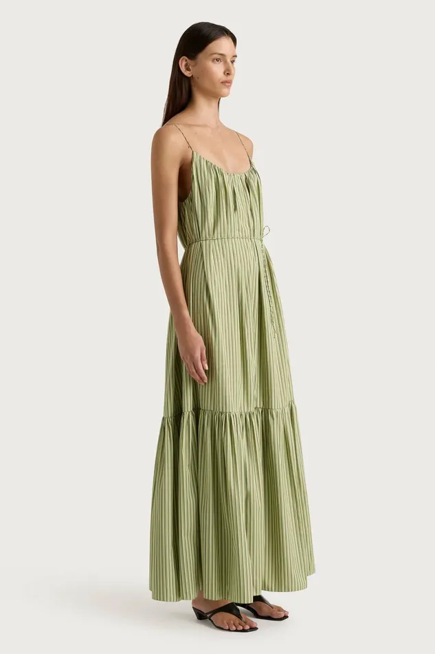 Women Faithfull The Brand Maxi Dresses Elodie Maxi Dress Green Stripe