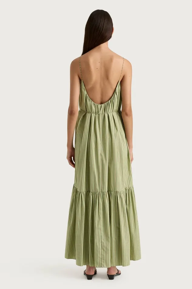 Women Faithfull The Brand Maxi Dresses Elodie Maxi Dress Green Stripe
