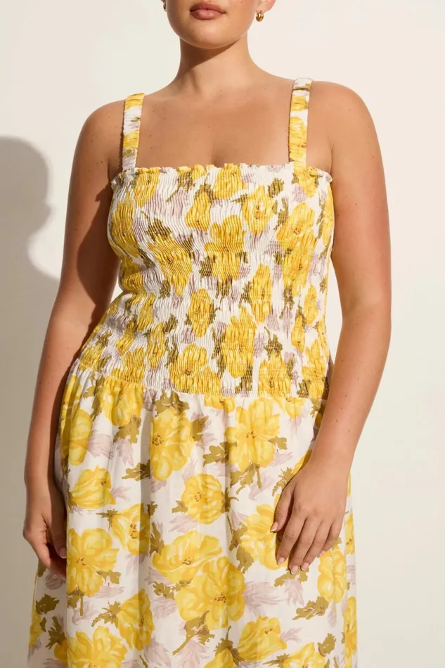 Women Faithfull The Brand Midi Dresses Messina Midi Dress Isadora Floral 8211 Faithfull The Brand