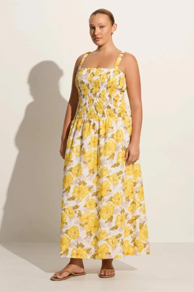 Women Faithfull The Brand Midi Dresses Messina Midi Dress Isadora Floral 8211 Faithfull The Brand
