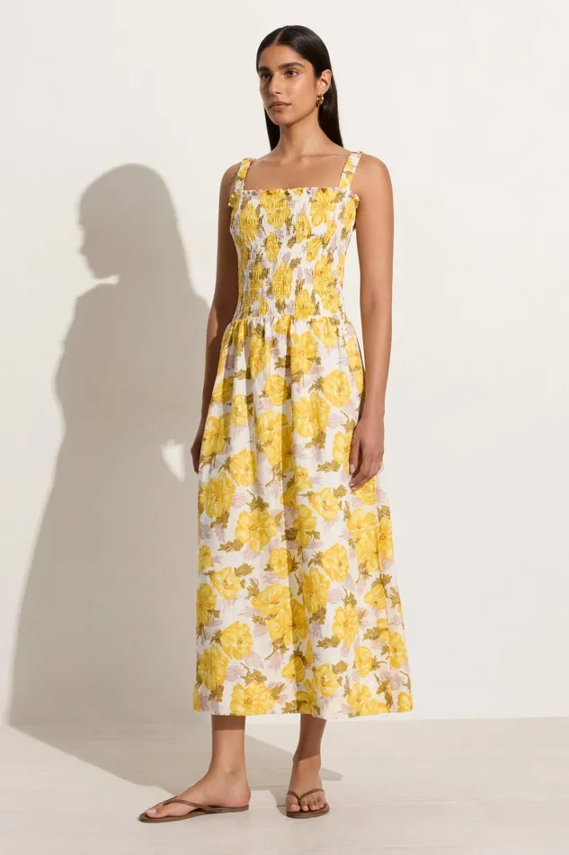 Women Faithfull The Brand Midi Dresses Messina Midi Dress Isadora Floral 8211 Faithfull The Brand