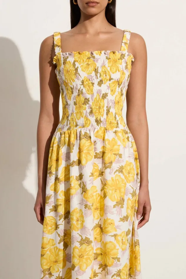Women Faithfull The Brand Midi Dresses Messina Midi Dress Isadora Floral 8211 Faithfull The Brand