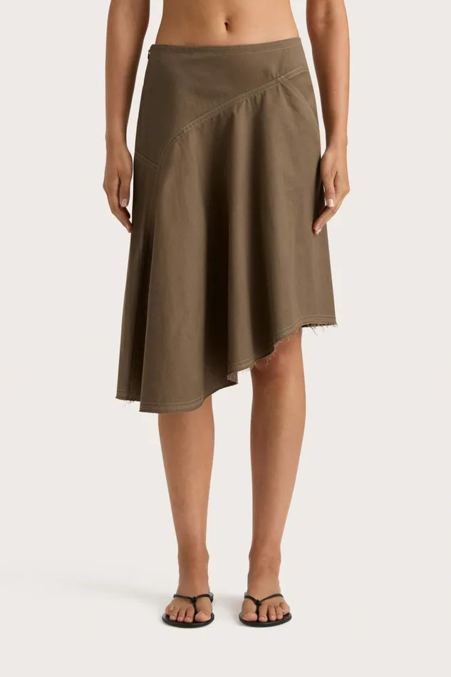 Women Faithfull The Brand Skirts and Shorts Calais Skirt Walnut