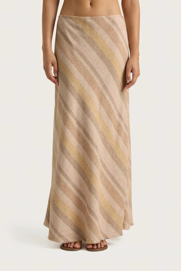 Women Faithfull The Brand Skirts and Shorts Sao Paulo Skirt Terracotta Stripe